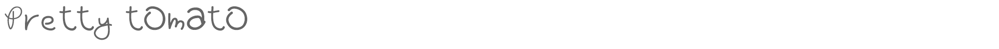 Sample characters Pretty tomato Font